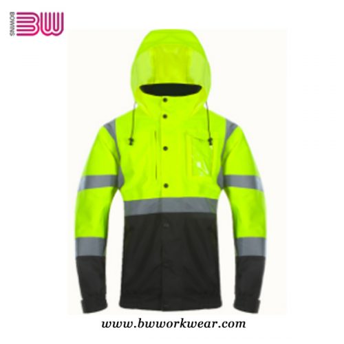 hi vis waterproof jacket with hood for sale